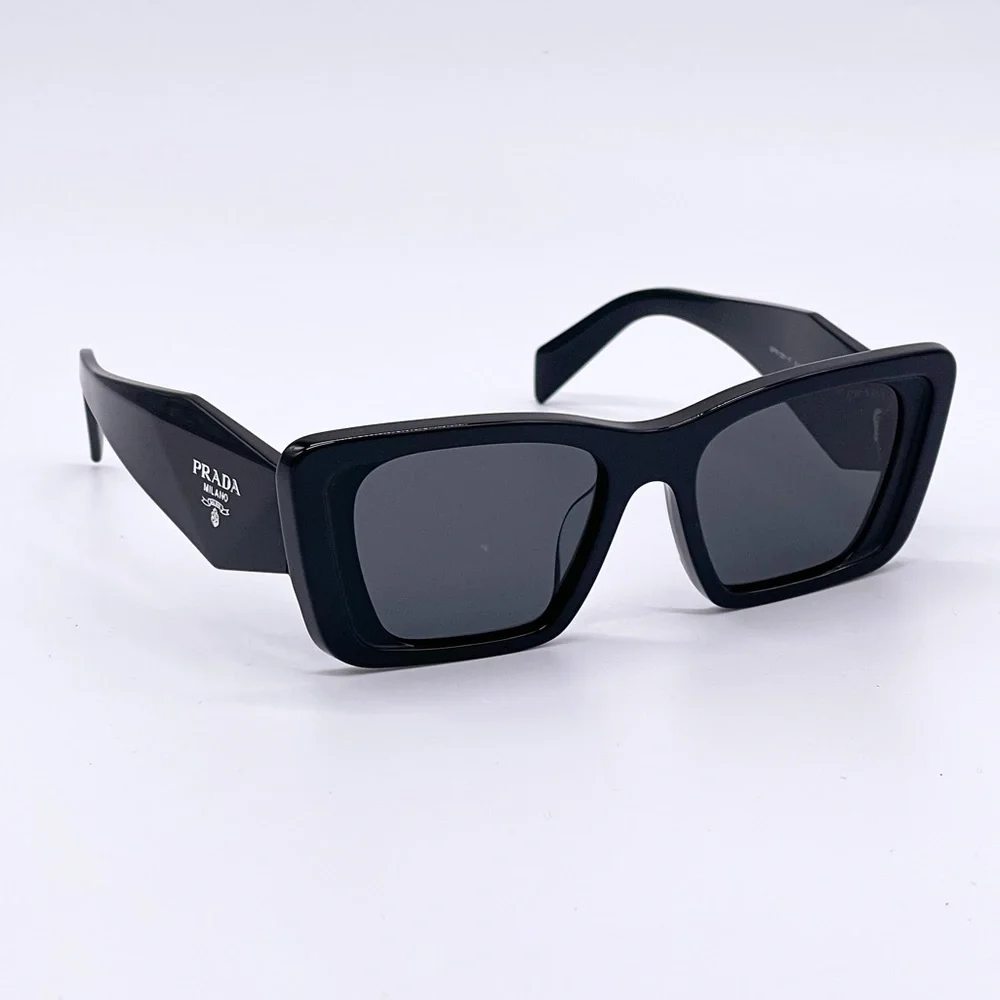 NEW PRADA PR08YSF 1AB5S0 WOMEN’S SUNGLASSES PRADA PR08YS BLACK SPR 08Y - Picture 2 of 11